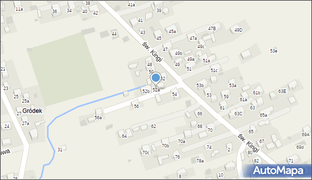 Krościenko nad Dunajcem, św. Kingi, 52a, mapa Krościenko nad Dunajcem