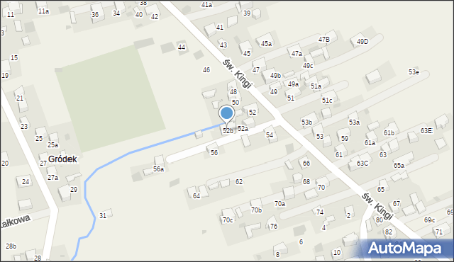 Krościenko nad Dunajcem, św. Kingi, 52b, mapa Krościenko nad Dunajcem