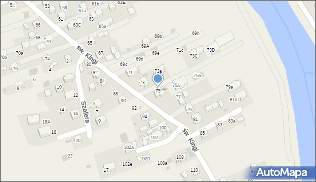 Krościenko nad Dunajcem, św. Kingi, 75, mapa Krościenko nad Dunajcem