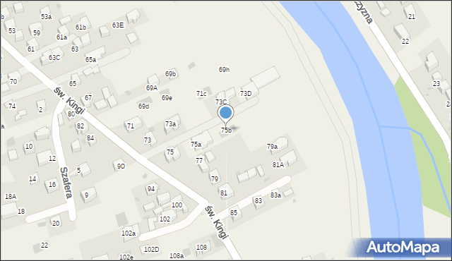 Krościenko nad Dunajcem, św. Kingi, 75b, mapa Krościenko nad Dunajcem