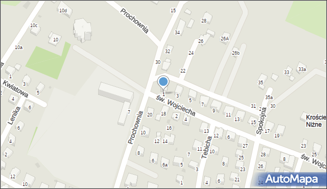 Krosno, św. Wojciecha, 1, mapa Krosna