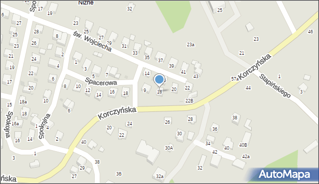 Krosno, św. Wojciecha, 18, mapa Krosna