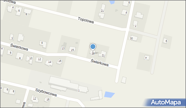 Kruszyn, Świerkowa, 19, mapa Kruszyn