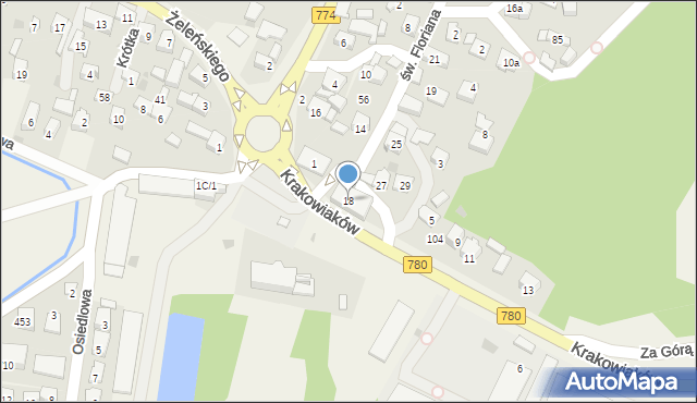 Kryspinów, św. Floriana, 18, mapa Kryspinów