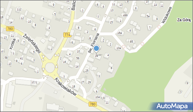 Kryspinów, św. Floriana, 19, mapa Kryspinów