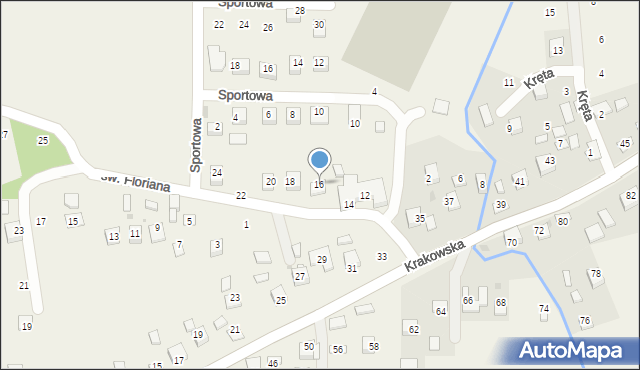 Krzeczów, św. Floriana, 16, mapa Krzeczów