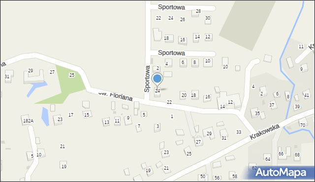 Krzeczów, św. Floriana, 24, mapa Krzeczów