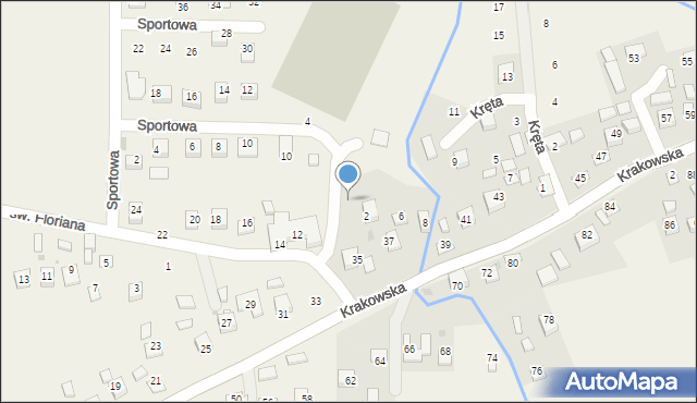 Krzeczów, św. Floriana, 4, mapa Krzeczów