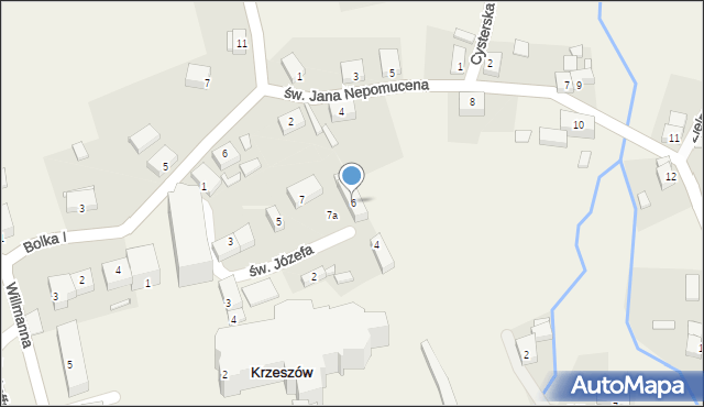 Krzeszów, św. Józefa, 6, mapa Krzeszów