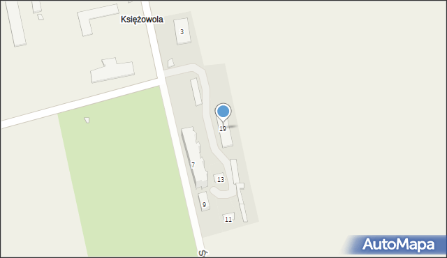 Księżowola, Świerkowa, 19, mapa Księżowola