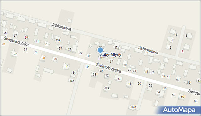 Kuby-Młyny, Świętokrzyska, 33, mapa Kuby-Młyny