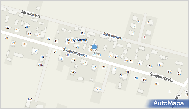 Kuby-Młyny, Świętokrzyska, 41, mapa Kuby-Młyny