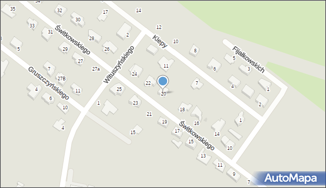 Kutno, Świtkowskiego Jana, ks., 20, mapa Kutno