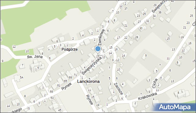 Lanckorona, Świętokrzyska, 13, mapa Lanckorona