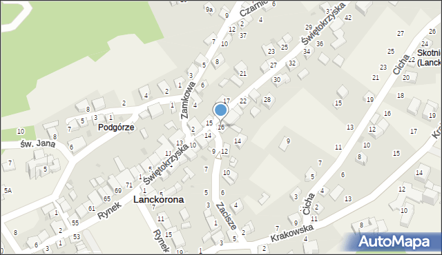 Lanckorona, Świętokrzyska, 16, mapa Lanckorona