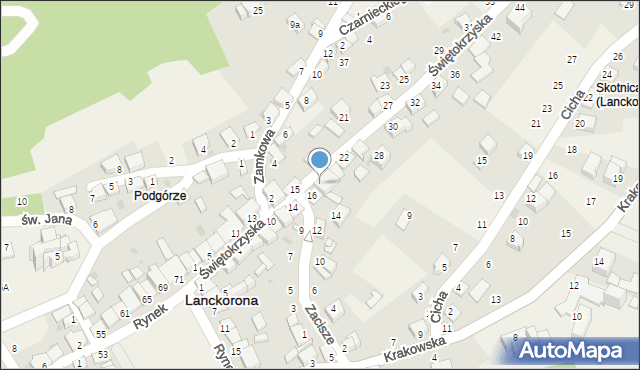 Lanckorona, Świętokrzyska, 18, mapa Lanckorona