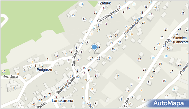 Lanckorona, Świętokrzyska, 19, mapa Lanckorona