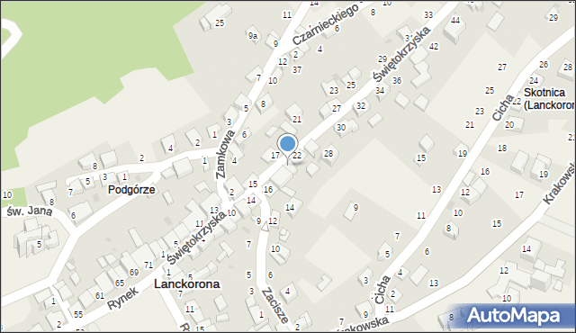 Lanckorona, Świętokrzyska, 20, mapa Lanckorona