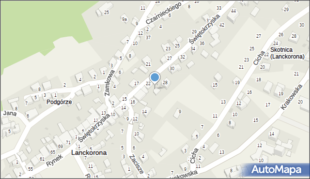 Lanckorona, Świętokrzyska, 24, mapa Lanckorona