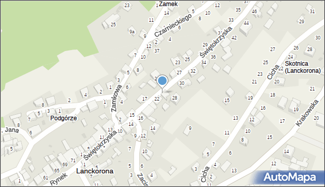 Lanckorona, Świętokrzyska, 26, mapa Lanckorona