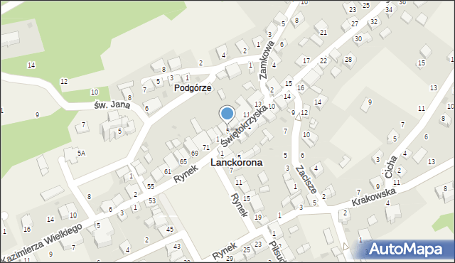 Lanckorona, Świętokrzyska, 5, mapa Lanckorona