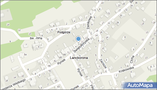 Lanckorona, Świętokrzyska, 7, mapa Lanckorona