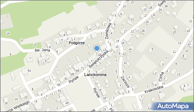 Lanckorona, Świętokrzyska, 9, mapa Lanckorona