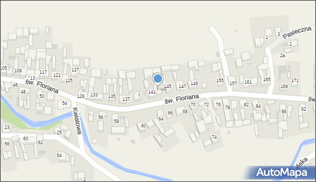 Łapsze Wyżne, św. Floriana, 143, mapa Łapsze Wyżne