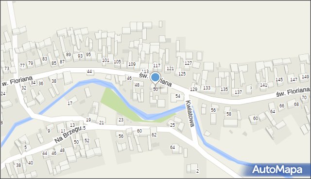 Łapsze Wyżne, św. Floriana, 50, mapa Łapsze Wyżne