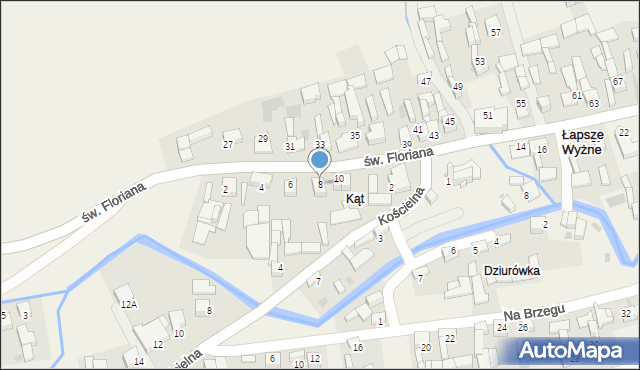 Łapsze Wyżne, św. Floriana, 8, mapa Łapsze Wyżne