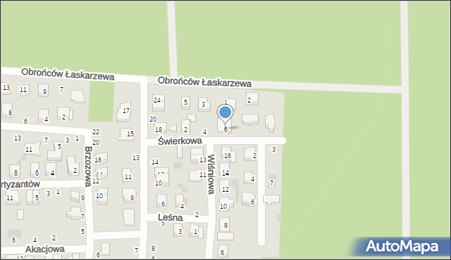 Łaskarzew, Świerkowa, 6, mapa Łaskarzew