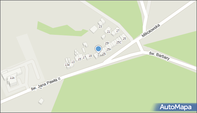 Łaziska Górne, św. Jana Pawła II, 25m, mapa Łaziska Górne