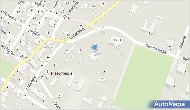 Łęczna, Świętoduska, 3, mapa Łęczna
