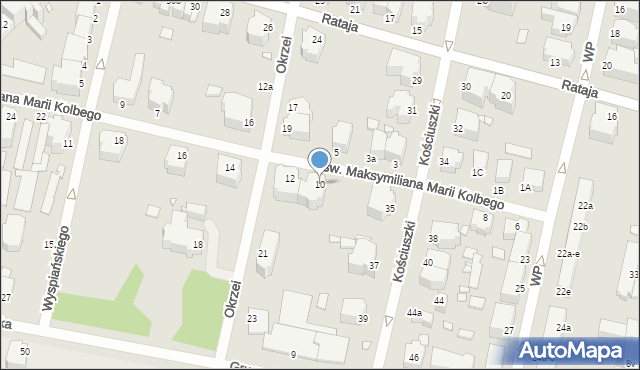 Legnica, św. Maksymiliana Marii Kolbego, 10, mapa Legnicy
