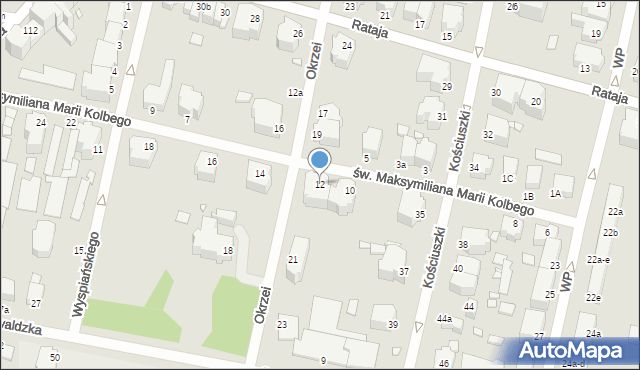 Legnica, św. Maksymiliana Marii Kolbego, 12, mapa Legnicy