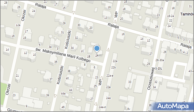 Legnica, św. Maksymiliana Marii Kolbego, 1A, mapa Legnicy