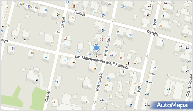 Legnica, św. Maksymiliana Marii Kolbego, 3, mapa Legnicy