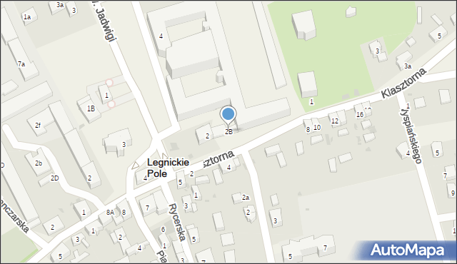 Legnickie Pole, św. Jadwigi, 2B, mapa Legnickie Pole