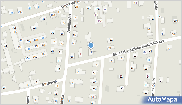 Leszno, św. Maksymiliana Marii Kolbego, 3, mapa Leszno