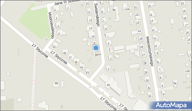 Leszno, Świderskiego Bronisława, dr., 16, mapa Leszno