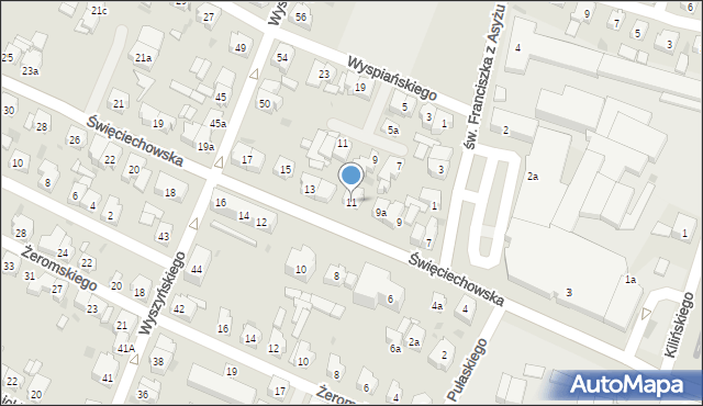 Leszno, Święciechowska, 11, mapa Leszno