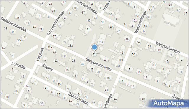 Leszno, Święciechowska, 21, mapa Leszno