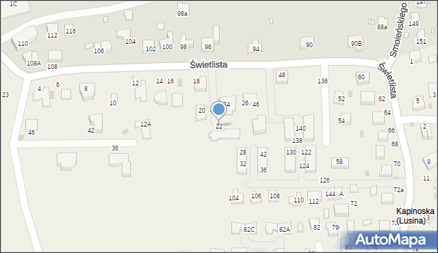 Libertów, Świetlista, 22, mapa Libertów