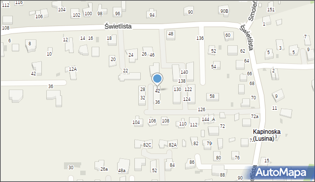 Libertów, Świetlista, 42, mapa Libertów