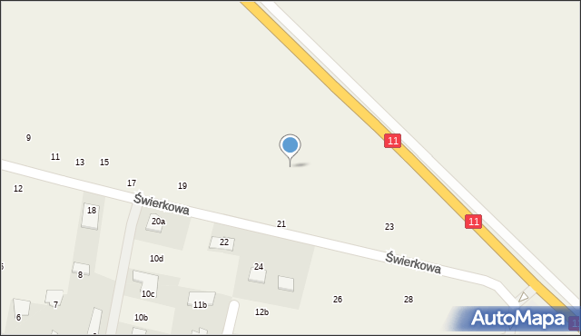 Ligota Górna, Świerkowa, 21, mapa Ligota Górna