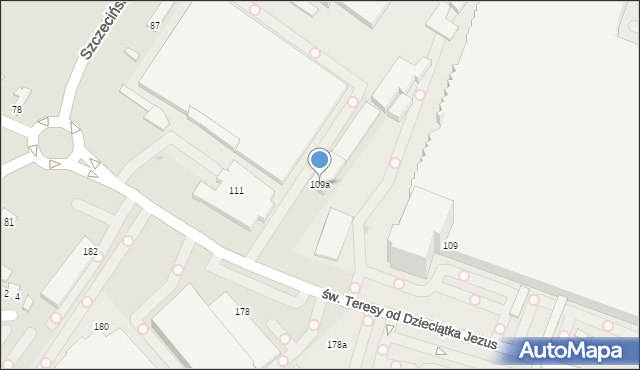Łódź, św. Teresy od Dzieciątka Jezus, 109a, mapa Łodzi