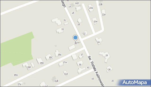 Łódź, św. Rafała Kalinowskiego, 35, mapa Łodzi