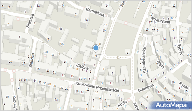 Lublin, Świętoduska, 6, mapa Lublina