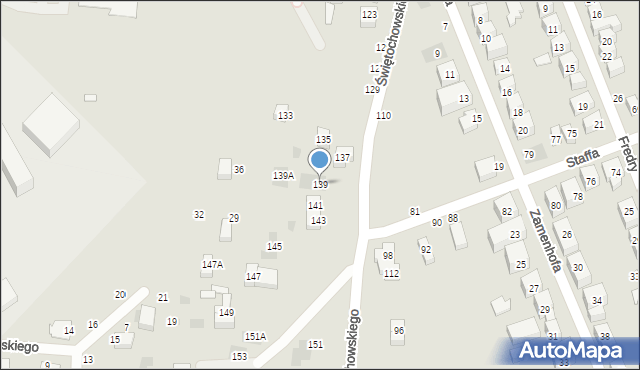 Lublin, Świętochowskiego Aleksandra, 139, mapa Lublina