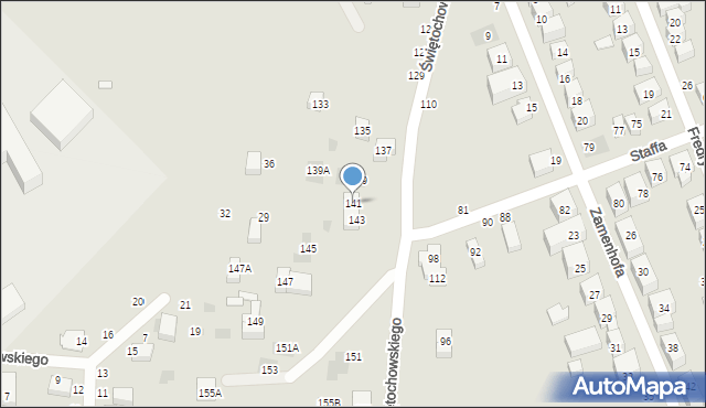 Lublin, Świętochowskiego Aleksandra, 141, mapa Lublina